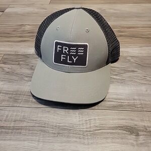 Free Fly Hat Gray Trucker Cap Adjustable‎ Snap Back Mesh Fishing Outdoor